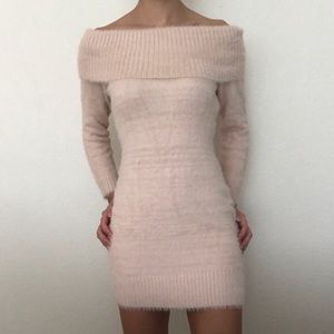 LAST CHANCE! Agaci Hello Miss Mauve Off Shoulder Sweater Dress